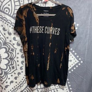 Torrid These Curves DIY bleach Dye Tshirt size Large 0